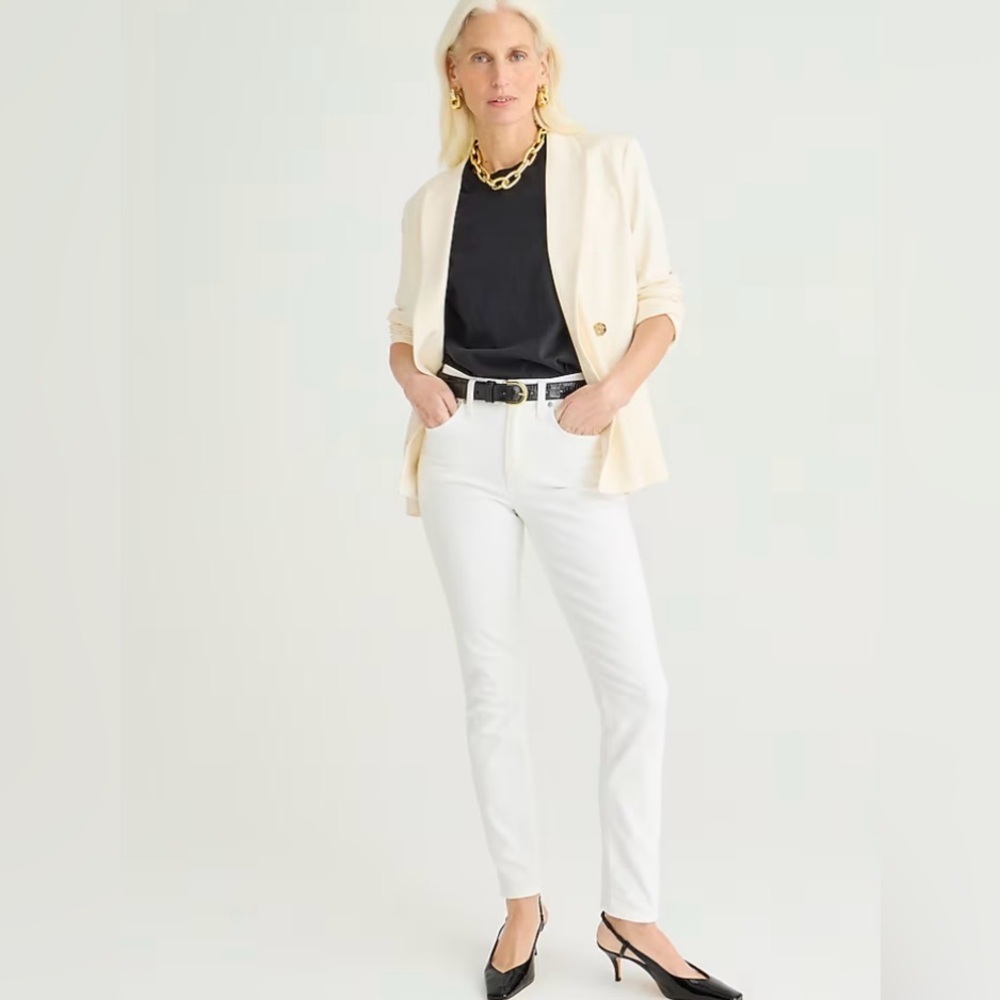 J. Crew 9” Toothpick Jean in White Wash